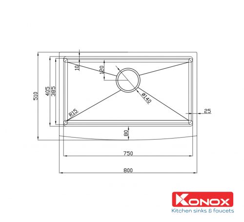 Chậu rửa bát Workstation Sink – Apron Sink KN8051AS Curve